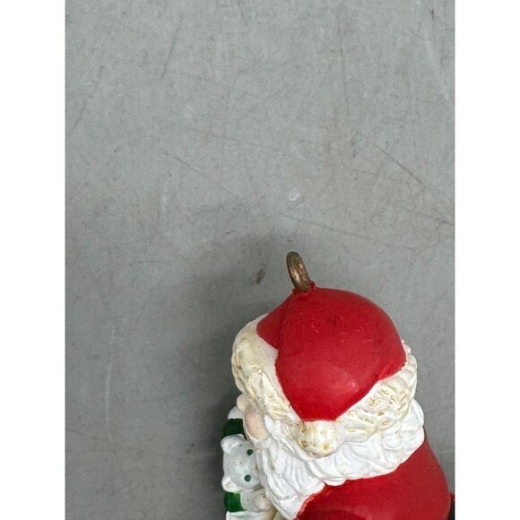 Vintage 1996 Santa Claus Christmas Ornament Holding Blue Stocking & Letter - Picture 8 of 8